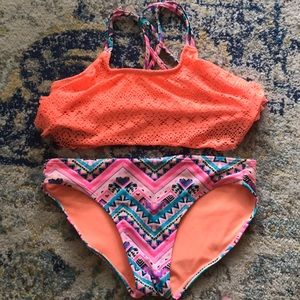 Orange girls swimsuit